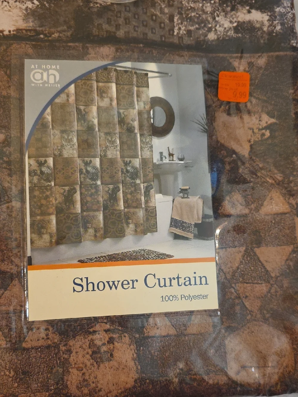 Brown Patchwork Shower Curtain - Brown Patchwork Design